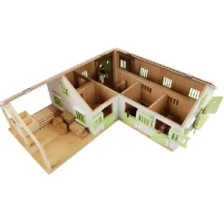 Kids Globe Paardenhoekstal met 3 Boxen en Berging Roze 1:24 Clearance