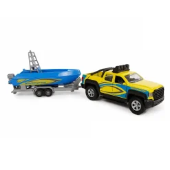 Terreinwagen met Trailer en Boot, 29cm>Kids Globe Online