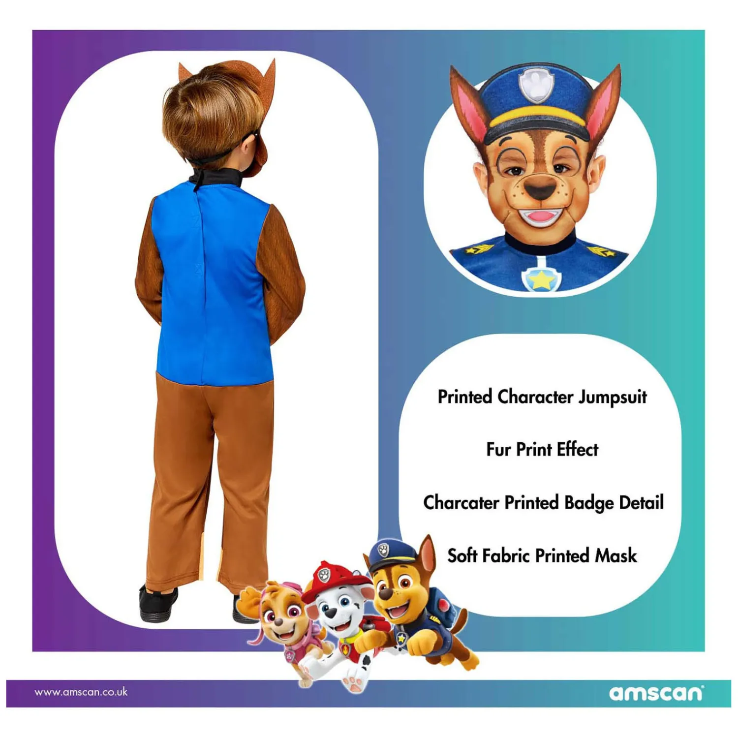 Kinderkostuum PAW Patrol Chase, 4-6 jaar> Discount