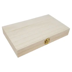 Playwood Kist Rechthoek met Deksel Paulownia Hout Outlet
