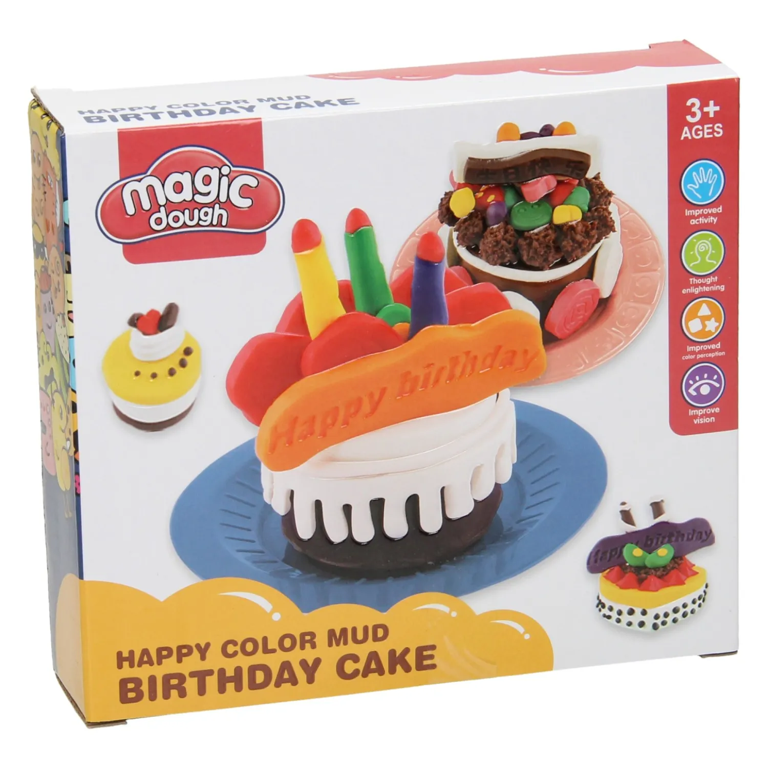 Kleiset Eten Verjaardagstaart - 4 Kleuren Klei Outlet