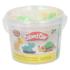 Kleiset in Opbergbox Dino Vormen - 6 Kleuren Klei-