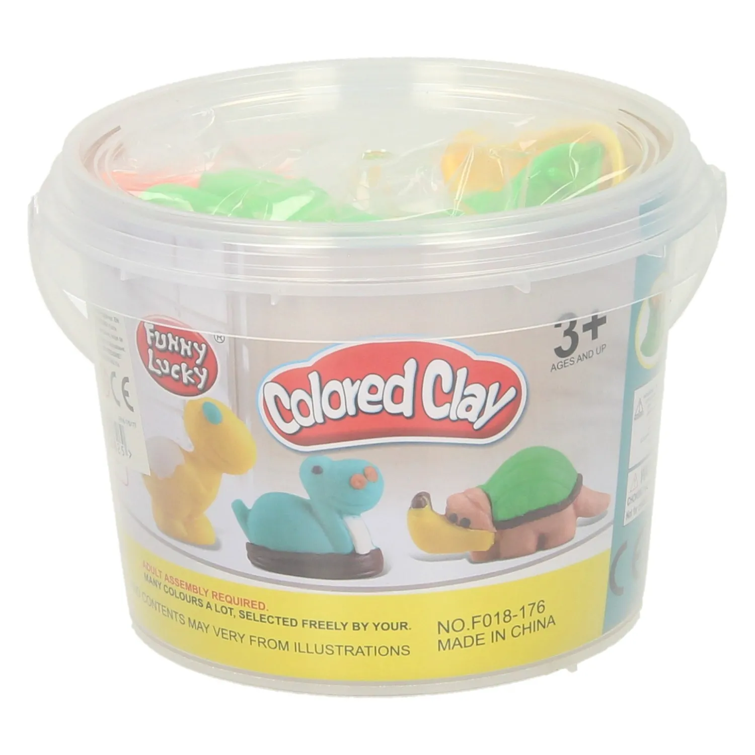 Kleiset in Opbergbox Dino Vormen - 6 Kleuren Klei-