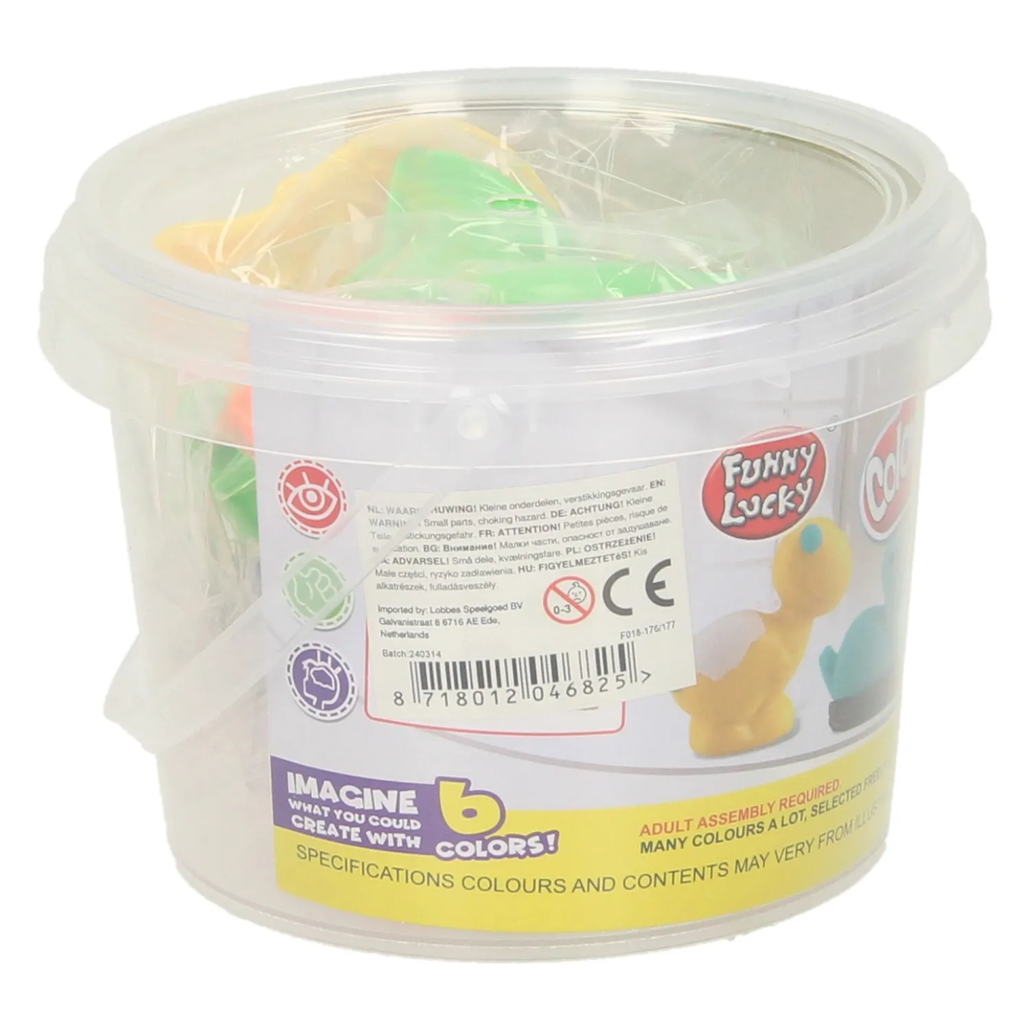 Kleiset in Opbergbox Dino Vormen - 6 Kleuren Klei-