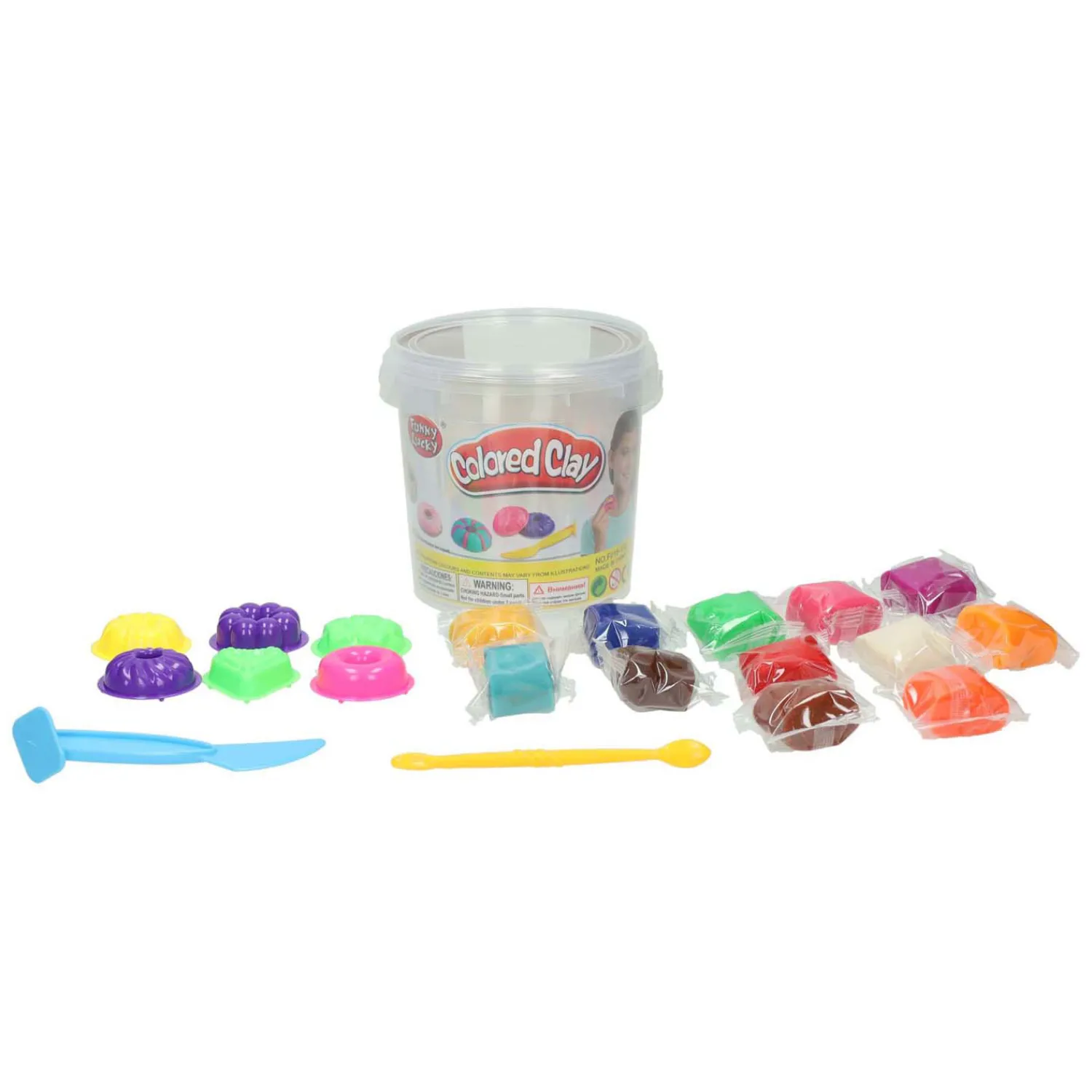 Kleiset in Opbergbox Donuts Maken - 12 Kleuren Klei Best