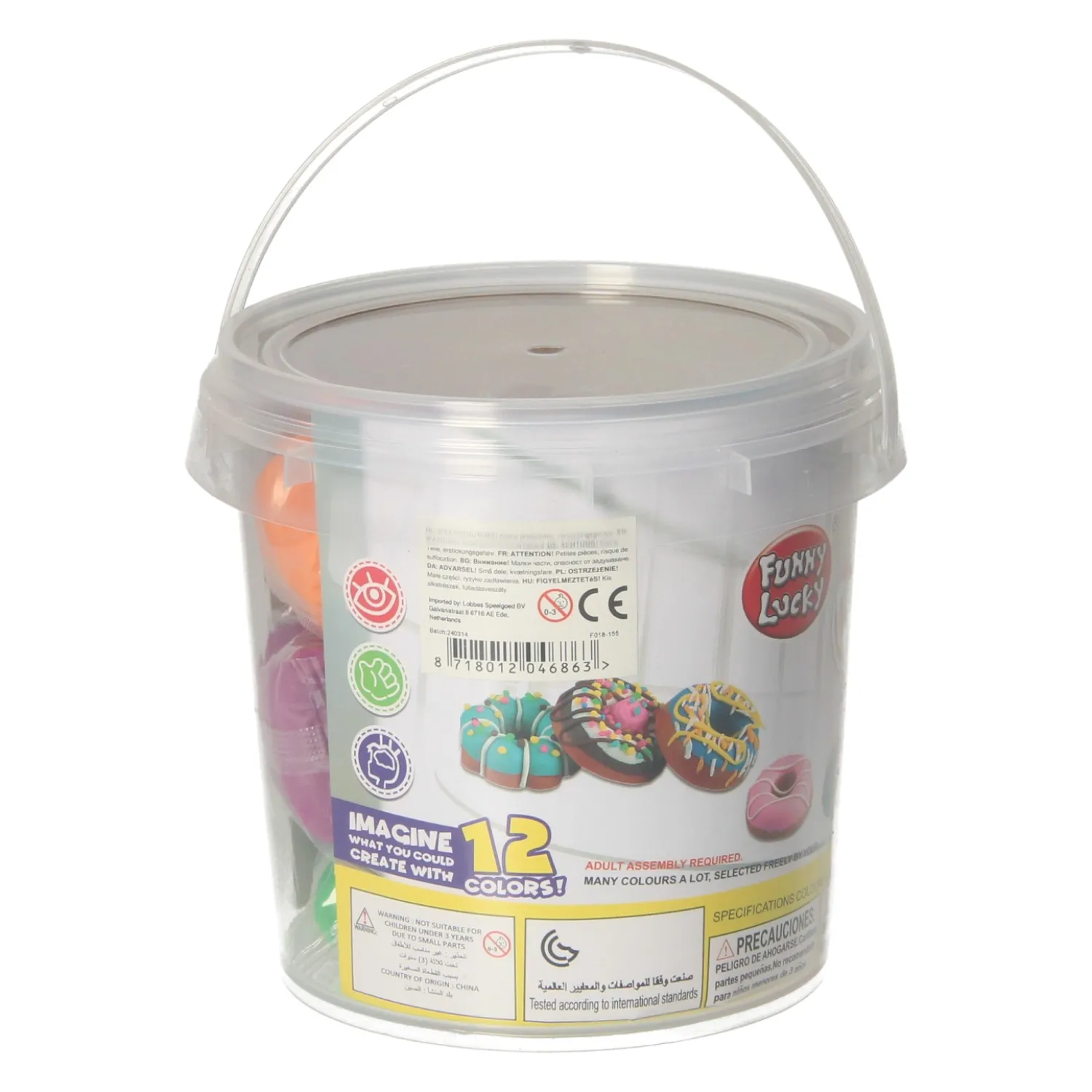 Kleiset in Opbergbox Donuts Maken - 12 Kleuren Klei Best