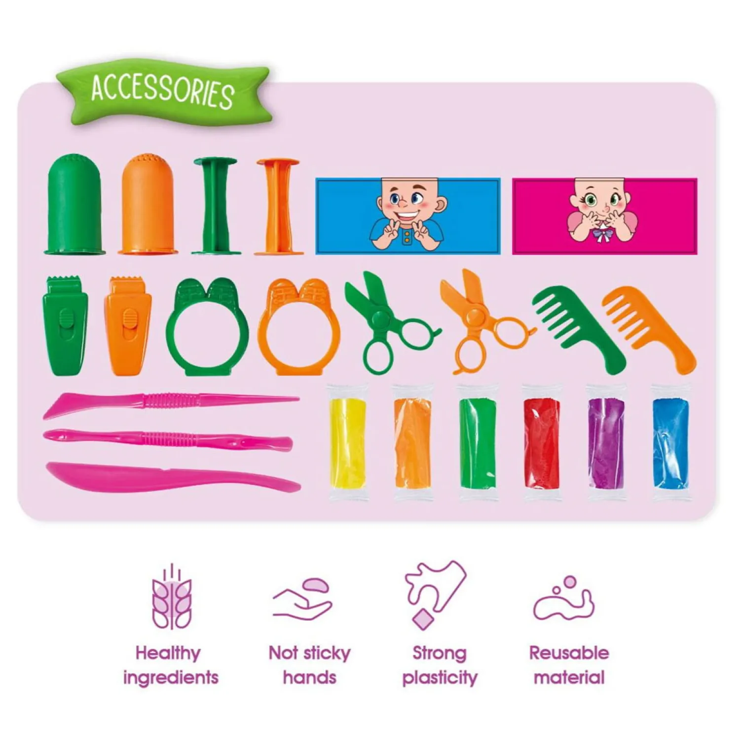 Kleiset Kapsalon - 6 Kleuren Klei Best