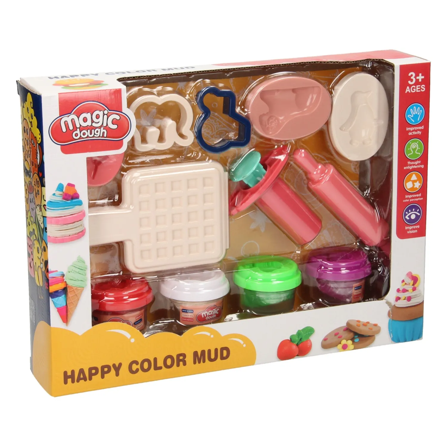 Kleiset met Wafelijzer - 4 Kleipotjes>