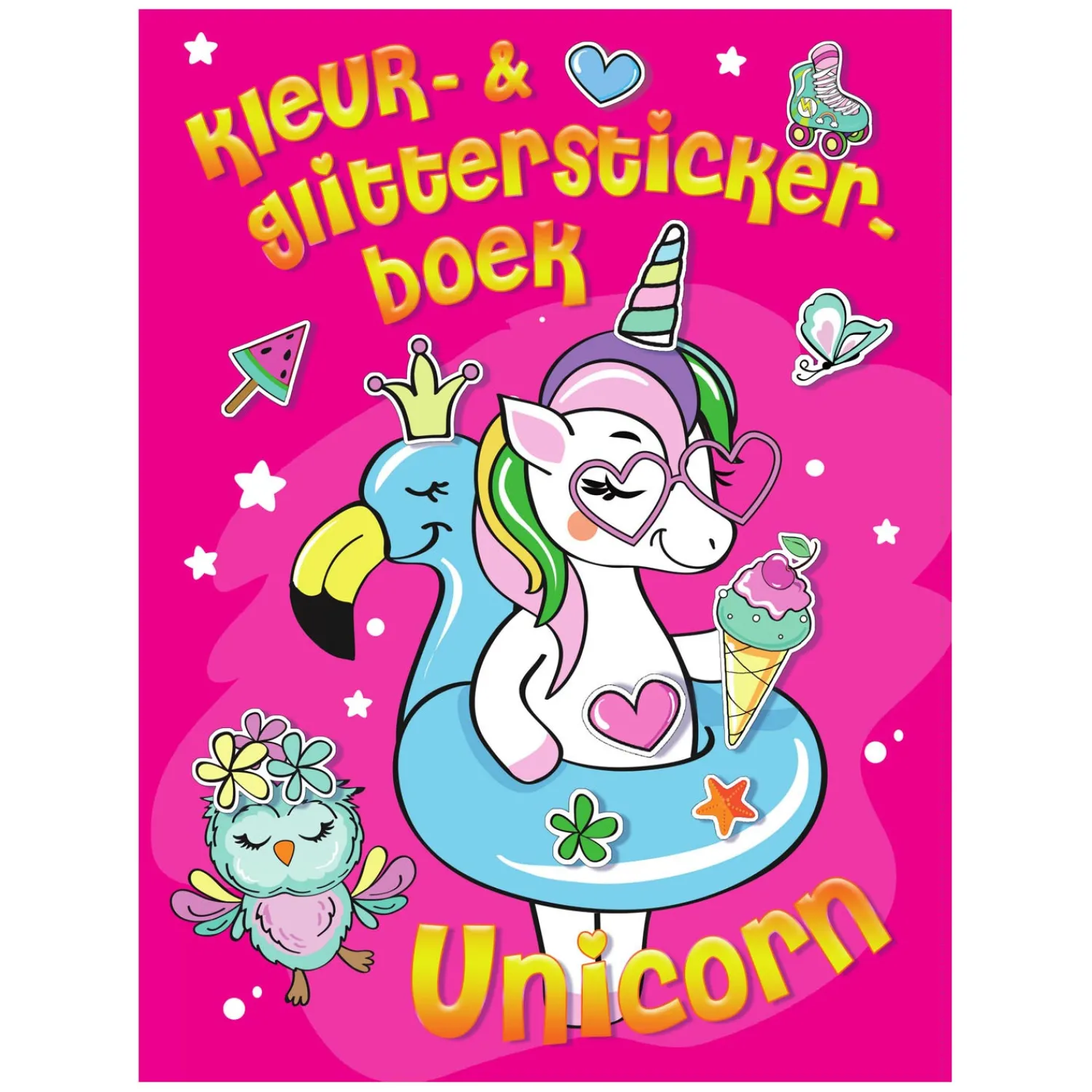 Kleur- & Glitter Stickerboek Unicorn>Mondikaarten Online