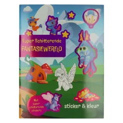 Kleur- en Stickerboek Fantasie Wereld- Outlet