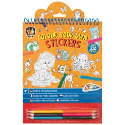 Kleur je Eigen Stickers met Kleurpotloden Dieren, 250st.-Creative Craft Group