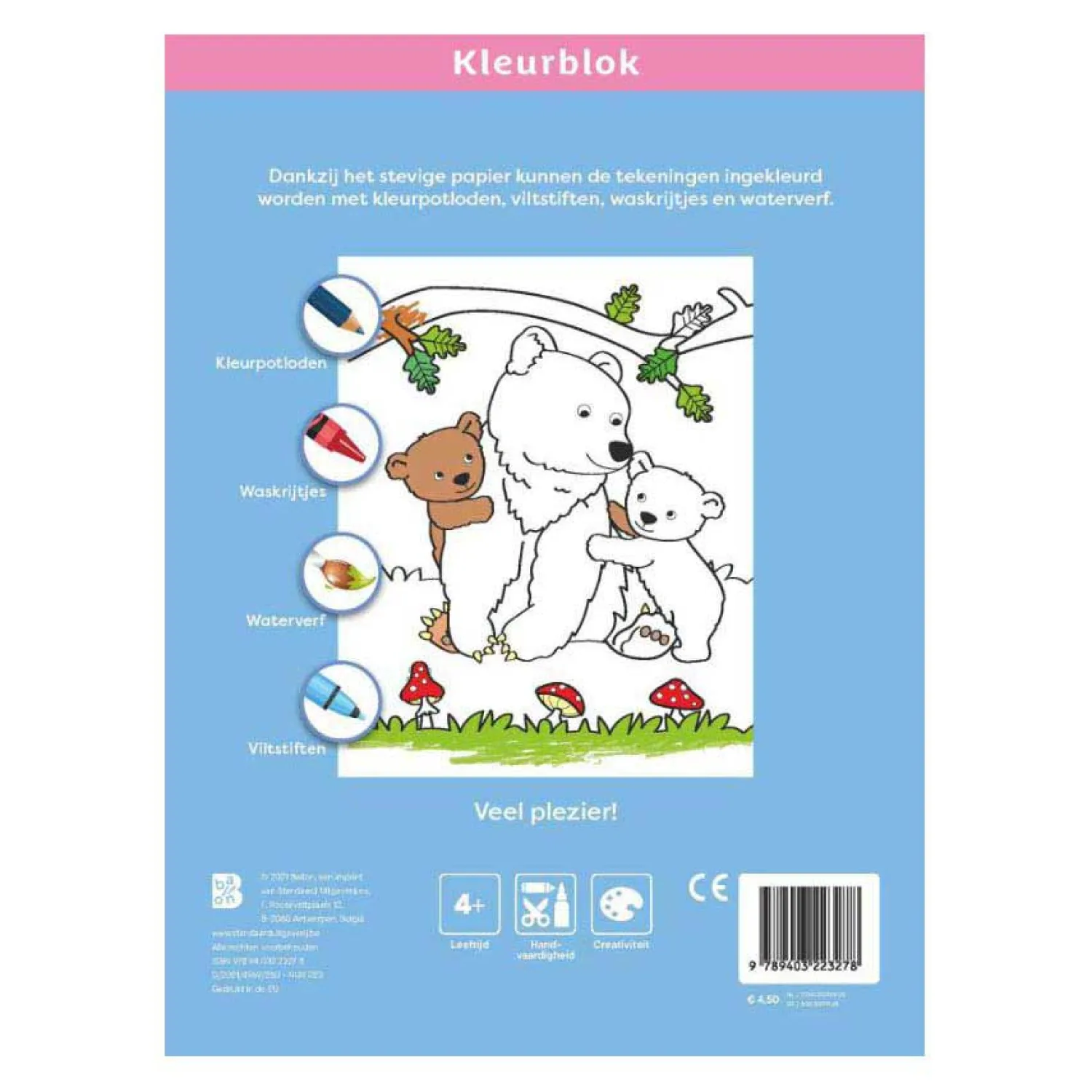 Standaard Uitgeverij Kleurblok Babydieren 4+ New