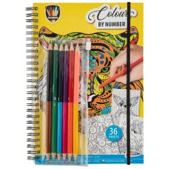 Grafix Kleuren op Nummer Kleurboek met Kleurpotloden.