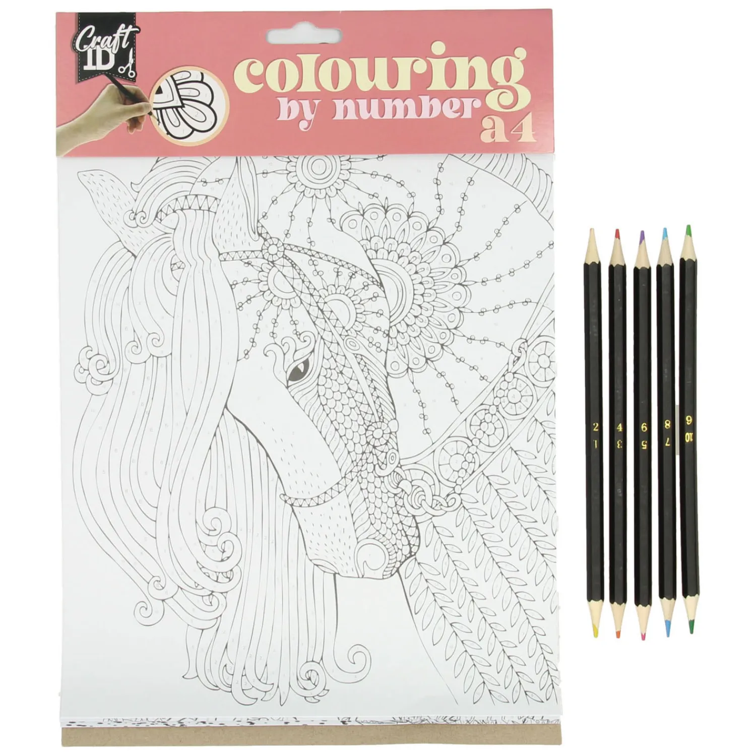 Creative Craft Group Kleuren op Nummer met 5 Kleurpotloden New