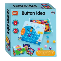 Kleurenbuttons met Opbergbox Blauw, 55dlg.- Discount