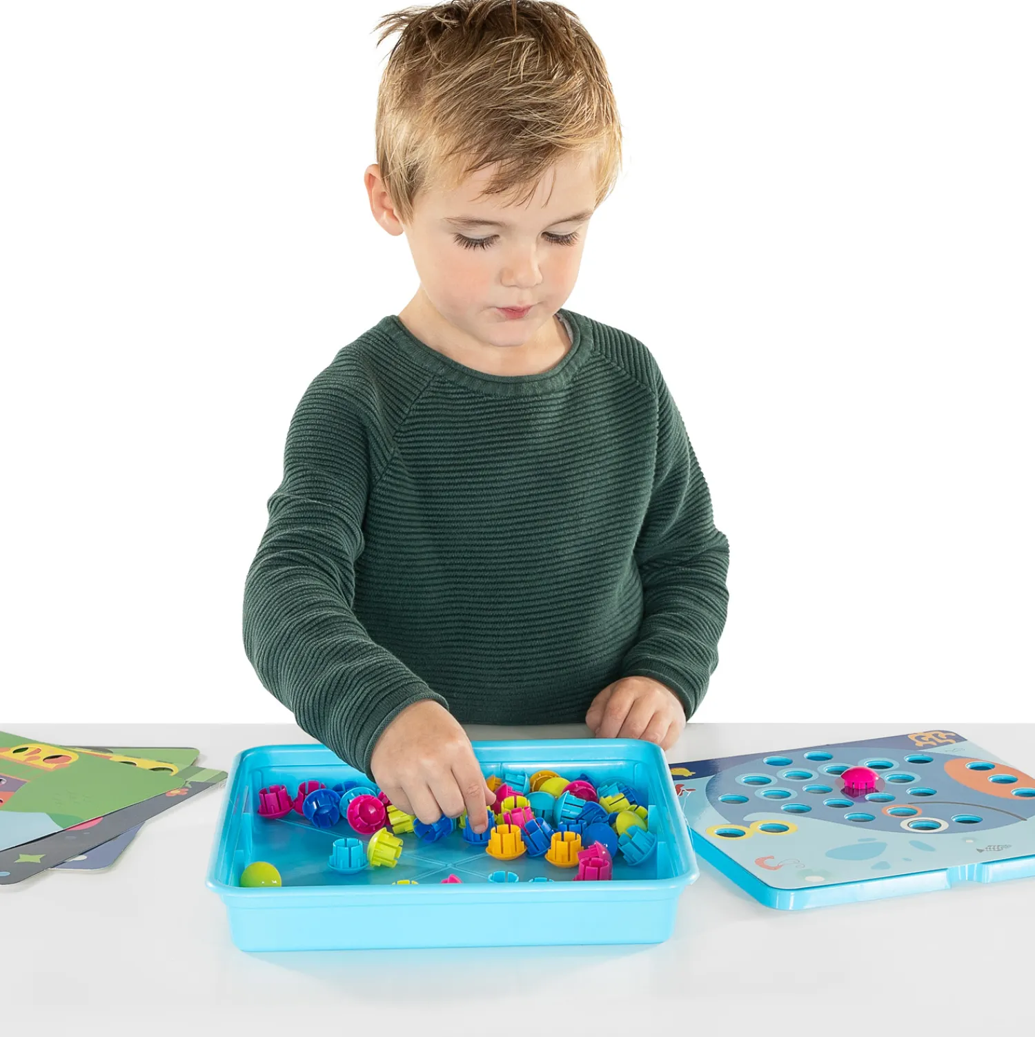 Kleurenbuttons met Opbergbox Blauw, 55dlg.- Discount