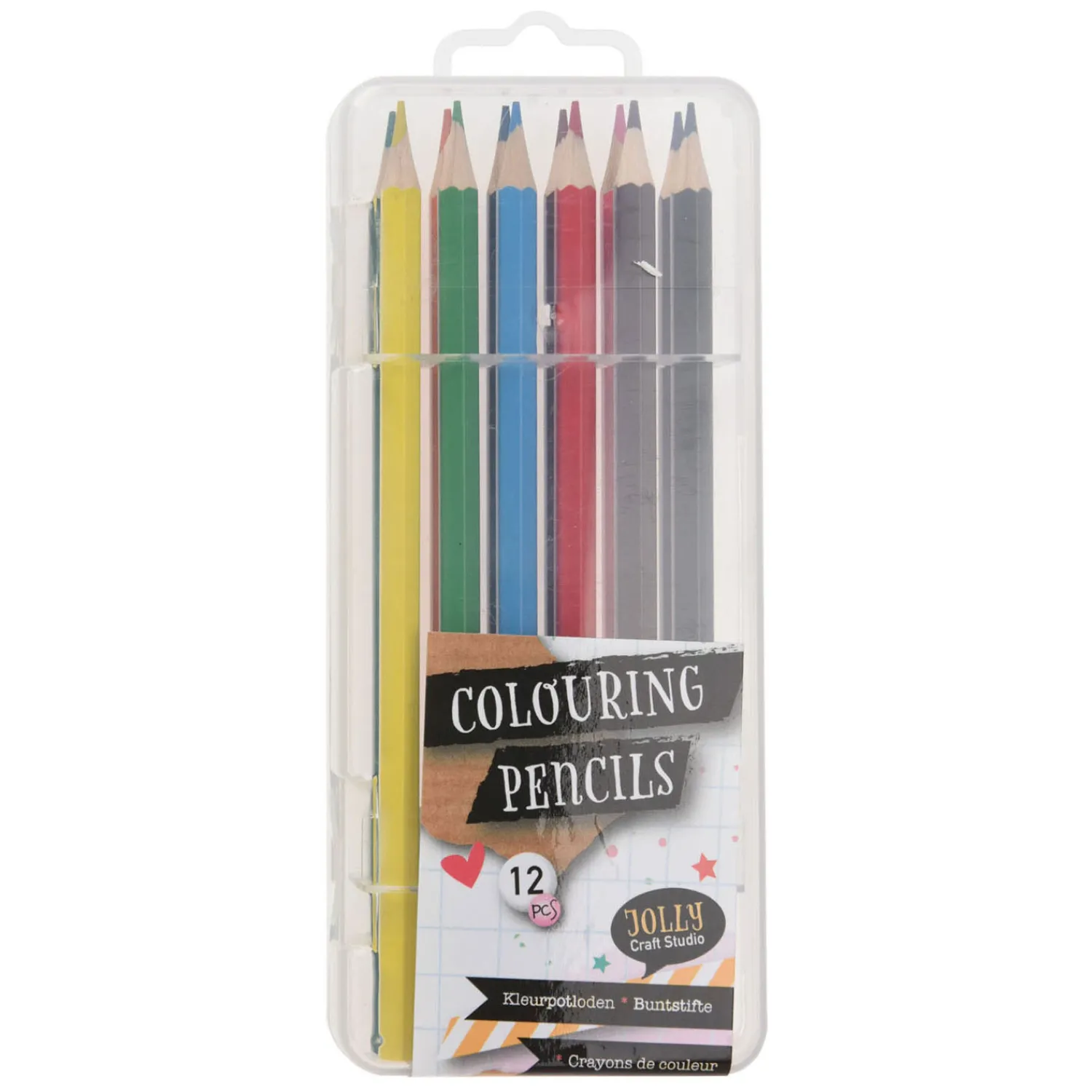 Kleurpotloden in Opbergdoosje, 12st.> Hot