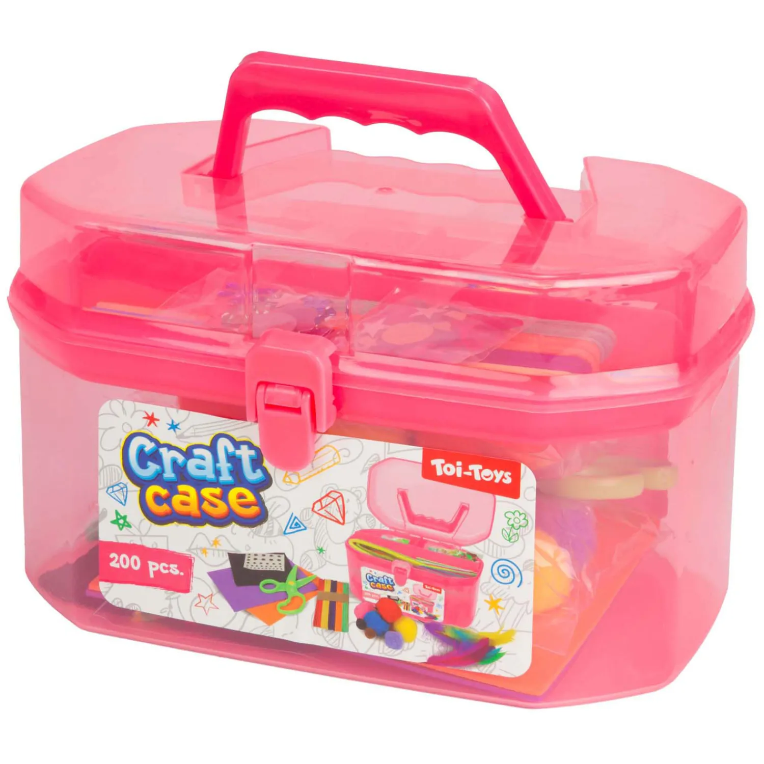 Knutselset in Bewaarkoffer Roze-Toi-Toys New