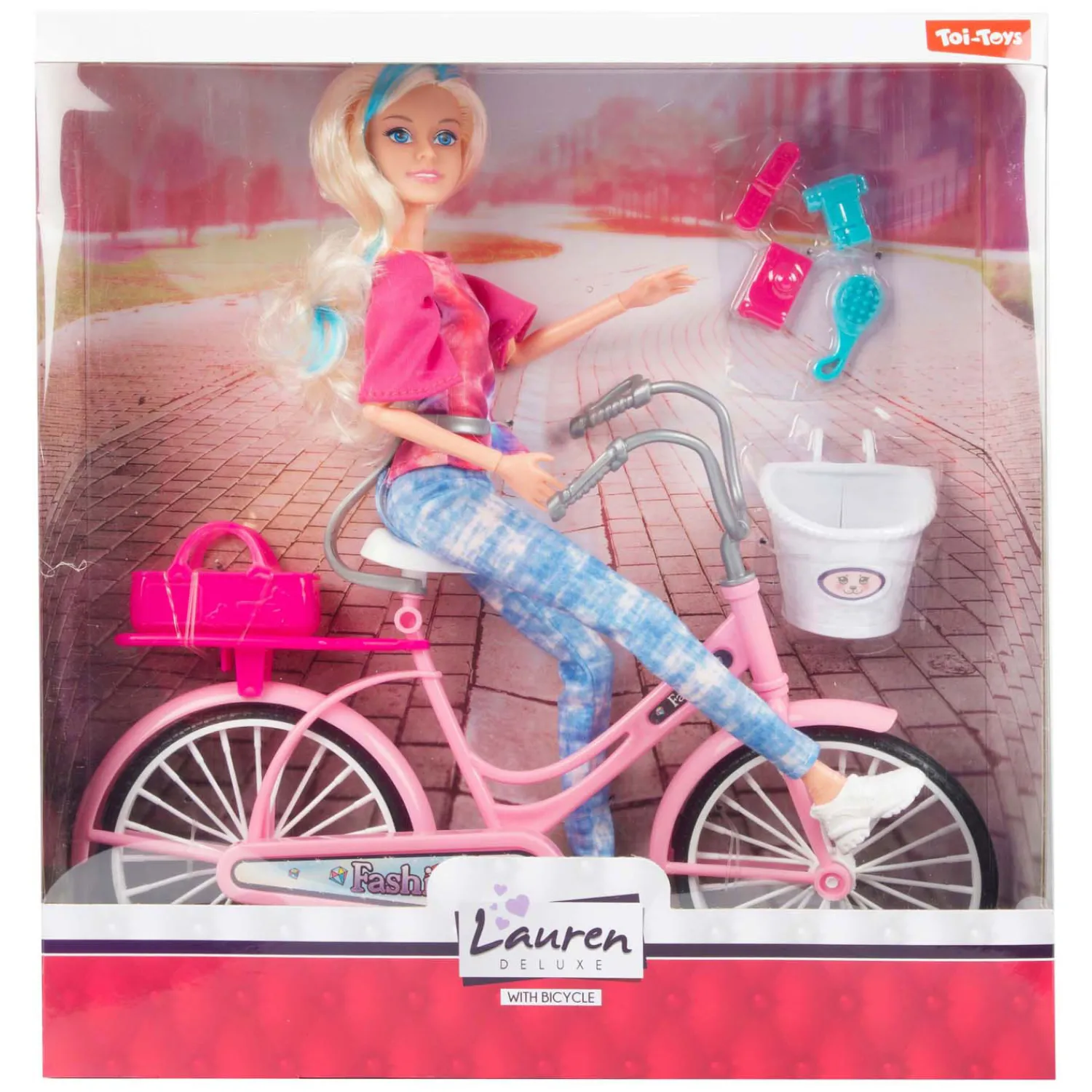 Lauren Modepop op Fiets met Accessoires Outlet