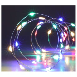 Led Lichtsnoer Zilverdraad, 195cm - Gekleurd- Hot