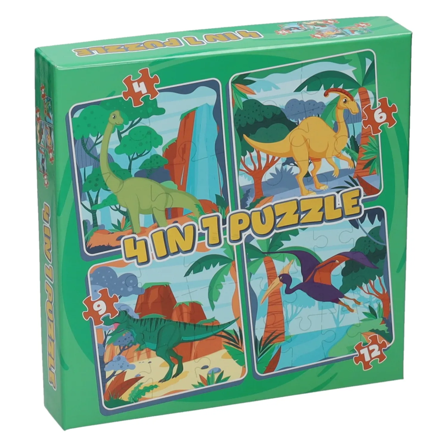 Legpuzzel 4in1 - Dino, 12st.>Wins Holland Outlet
