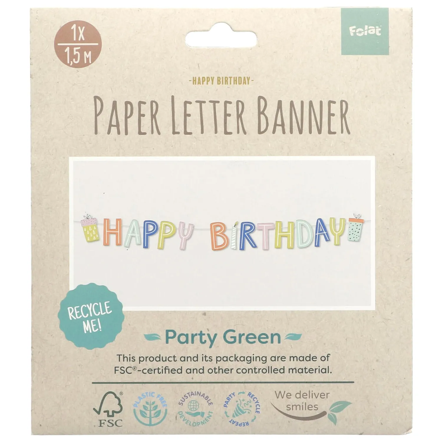 Letterslinger Eco Party 1,5 meter-Folat BV Outlet