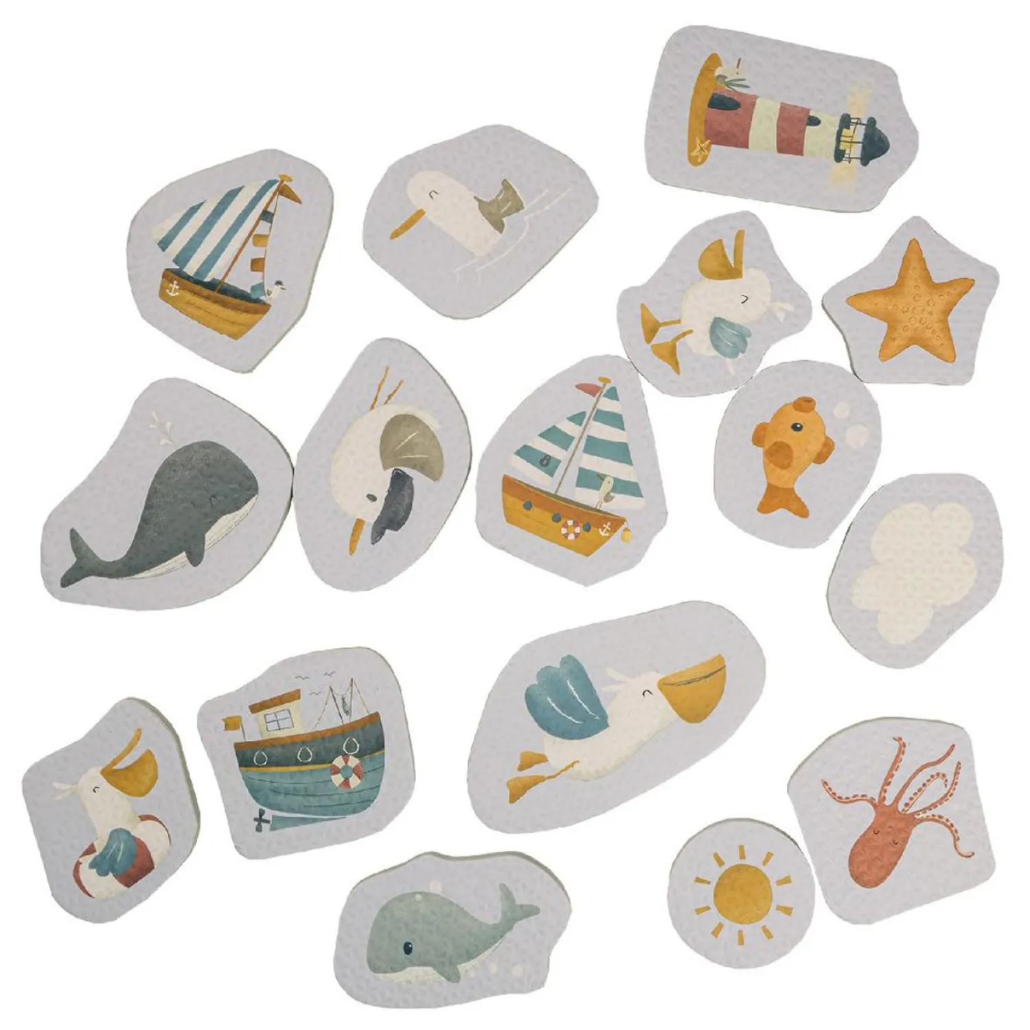 Little Dutch - Sailors Bay Bad Foam Figuren, 16dlg. New