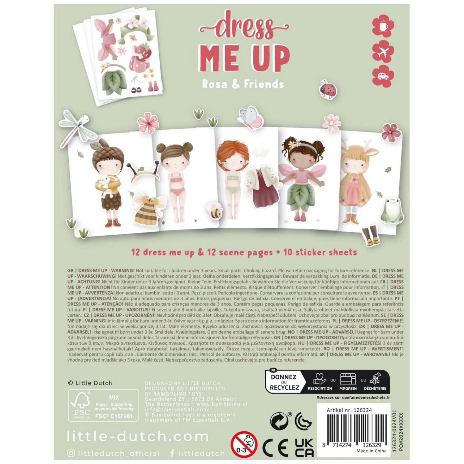 Little Dutch Dress up Stickerboek Rosa Fairy Garden Sale