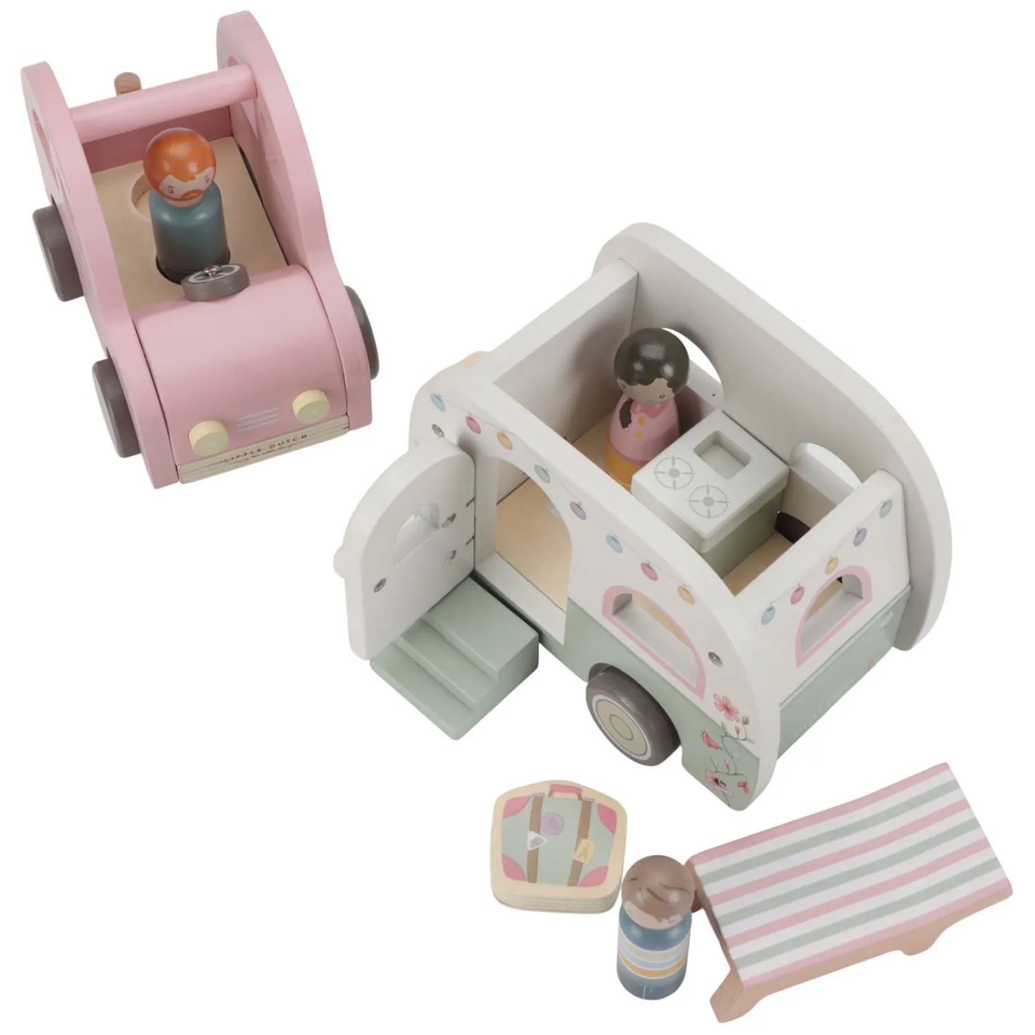 Little Dutch Houten Auto met Caravan Speelset FSC Online