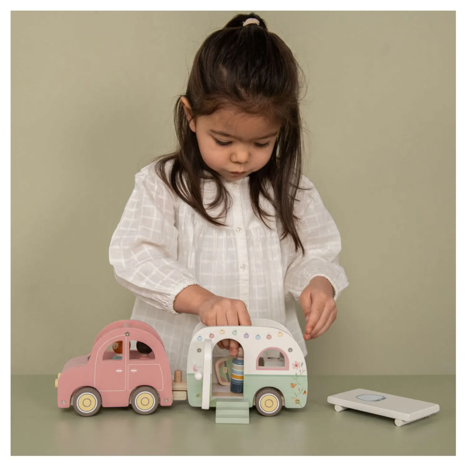 Little Dutch Houten Auto met Caravan Speelset FSC Online