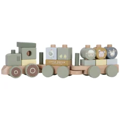 Little Dutch Houten Blokkentrein Tractor Little Farm FSC Best