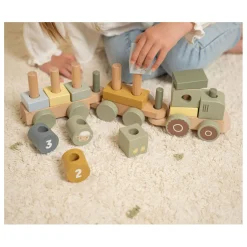 Little Dutch Houten Blokkentrein Tractor Little Farm FSC Best