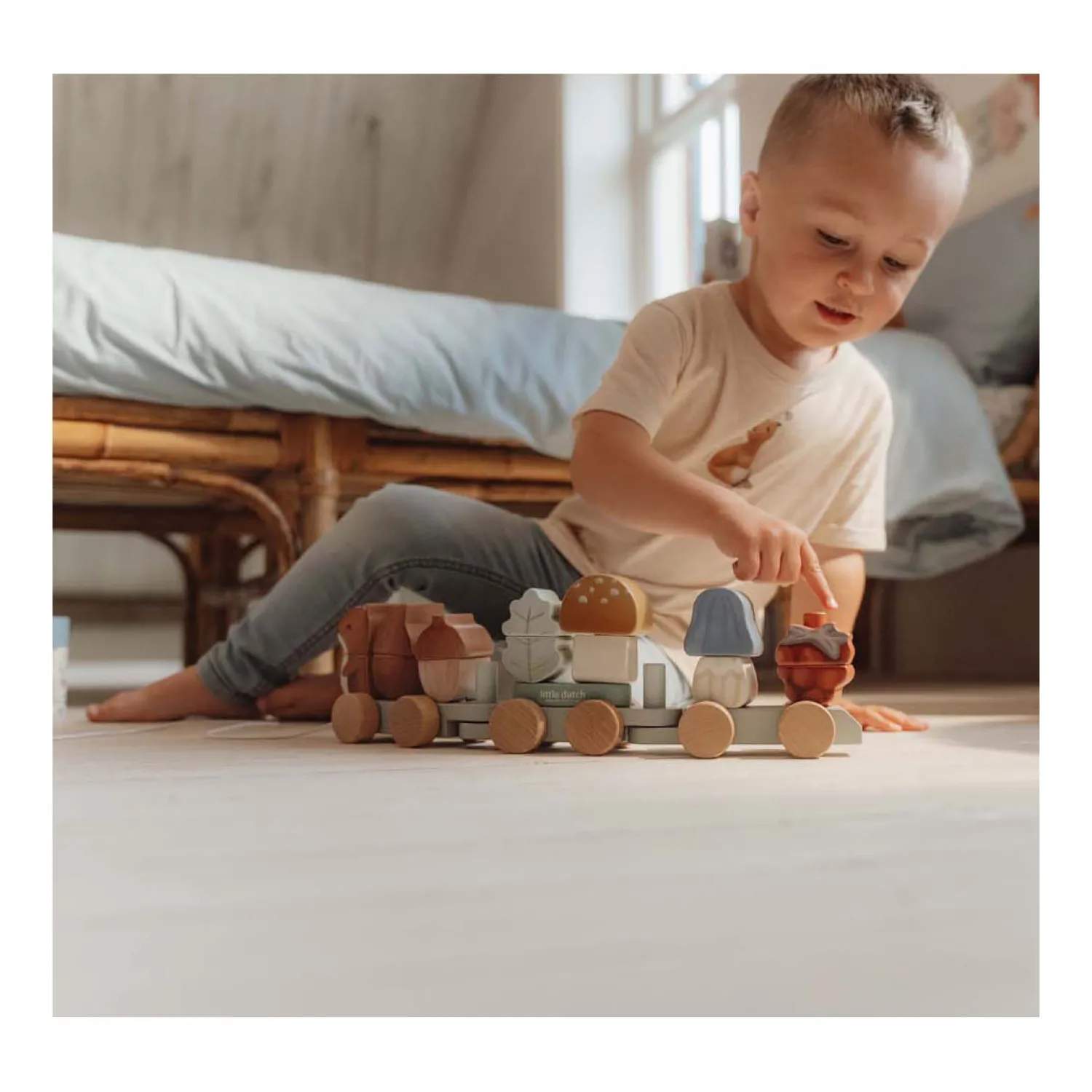 Little Dutch Houten Blokkentrein Eekhoorn Forest Friends FSC, 18dlg. Online