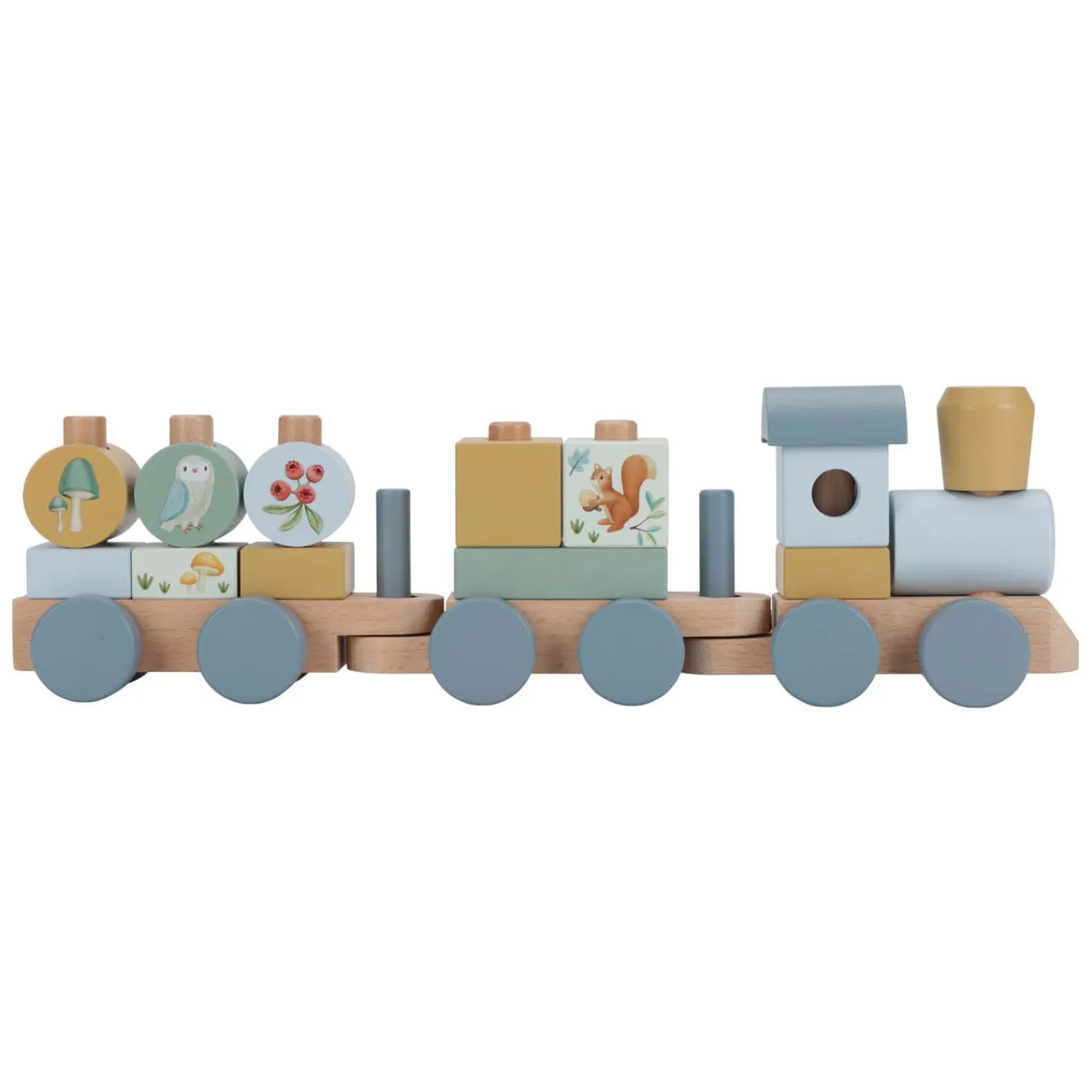 Houten Blokkentrein Forest Friends FSC, 17dlg.-Little Dutch New