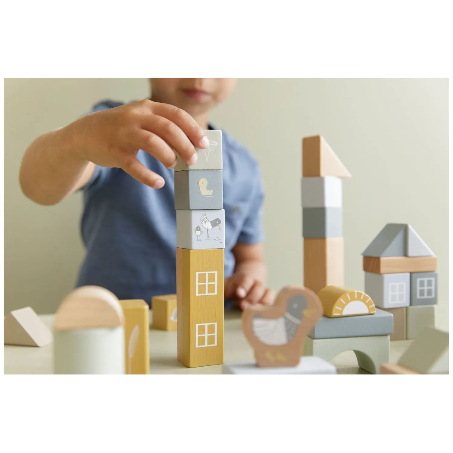 Little Dutch Houten Bouwblokken Blauw in Emmer, 50dlg. Discount