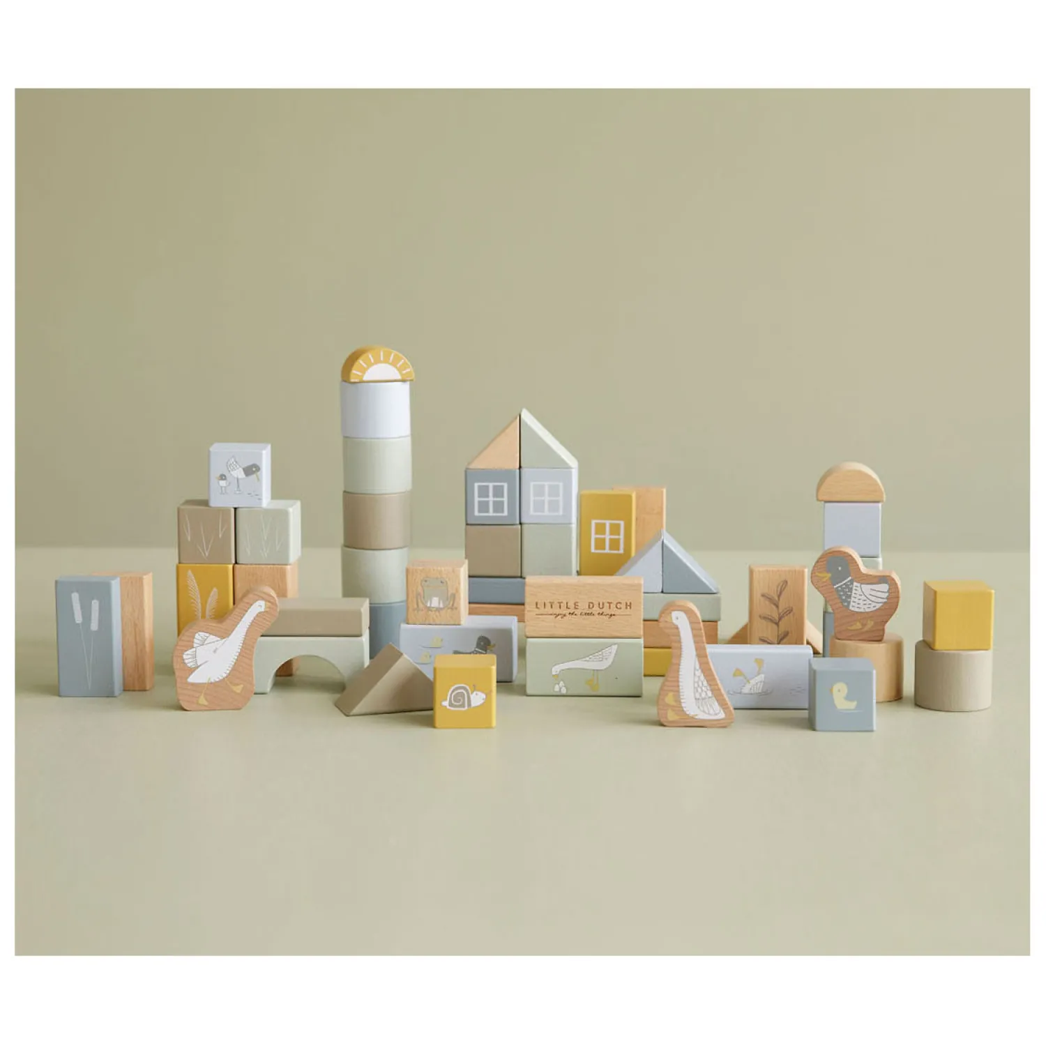 Little Dutch Houten Bouwblokken Blauw in Emmer, 50dlg. Discount