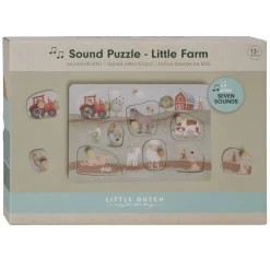 Houten Geluiden Noppenpuzzel Little Farm FSC, 7st.-Little Dutch Sale