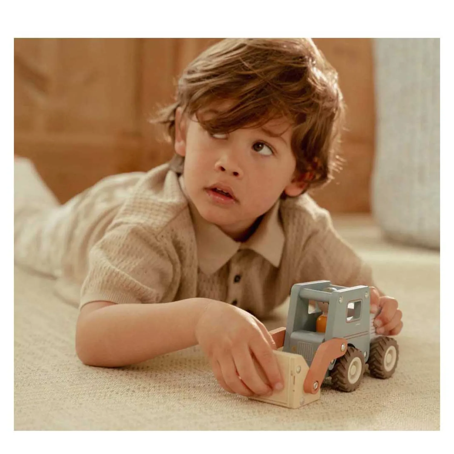 Houten Graafmachine met Poppetje FSC-Little Dutch Discount