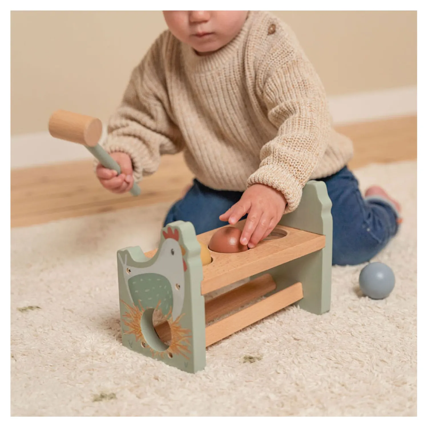 Little Dutch Houten Hamerbank met Ballen Little Farm FSC Discount