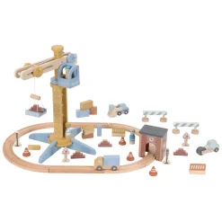 Little Dutch Houten Kraan set met Treinbaan FSC Outlet