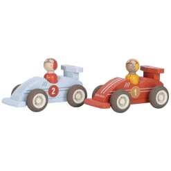 Little Dutch Houten Pullback Racewagens met Poppetje FSC Clearance