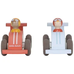 Little Dutch Houten Pullback Racewagens met Poppetje FSC Clearance