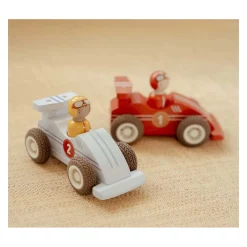 Little Dutch Houten Pullback Racewagens met Poppetje FSC Clearance