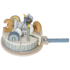 Houten Verjaardagstaart Blauw FSC-Little Dutch