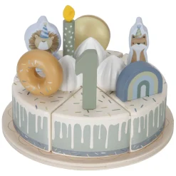 Houten Verjaardagstaart Blauw FSC-Little Dutch
