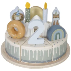 Houten Verjaardagstaart Blauw FSC-Little Dutch
