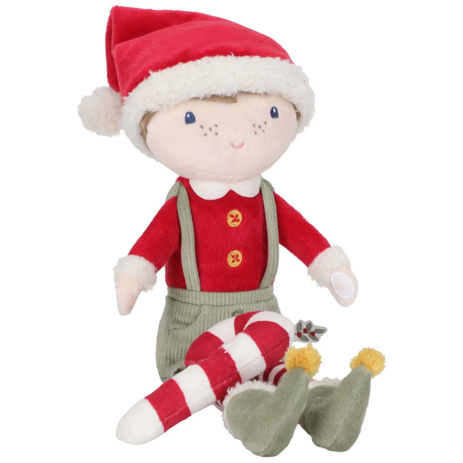 Kerstpop Knuffel Jim GRS - 35cm>Little Dutch Sale