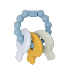 Siliconen Bijtspeeltje Sleutelbos Blauw-Little Dutch Clearance