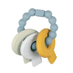 Siliconen Bijtspeeltje Sleutelbos Blauw-Little Dutch Clearance