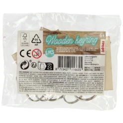 Lobbes Houten Sleutelhangers, 6st. Discount